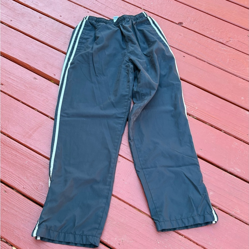 GAP Factory Black Track Pants with White Side Stripes